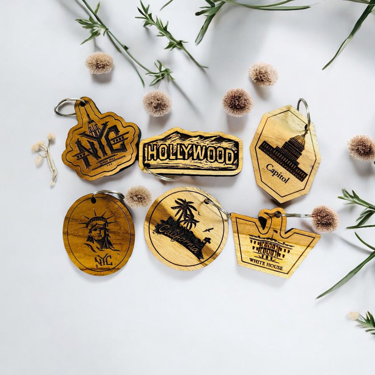 USA Cities Keyrings(Newyork | California | Capitol | White House )