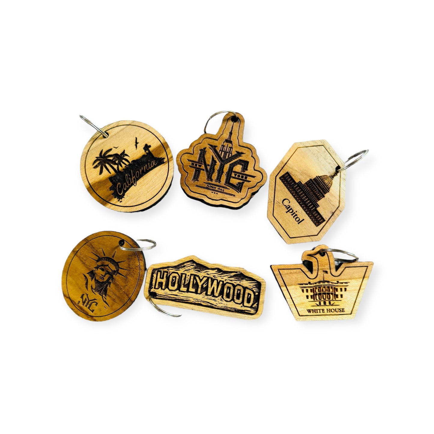 USA Cities Keyrings(Newyork | California | Capitol | White House )