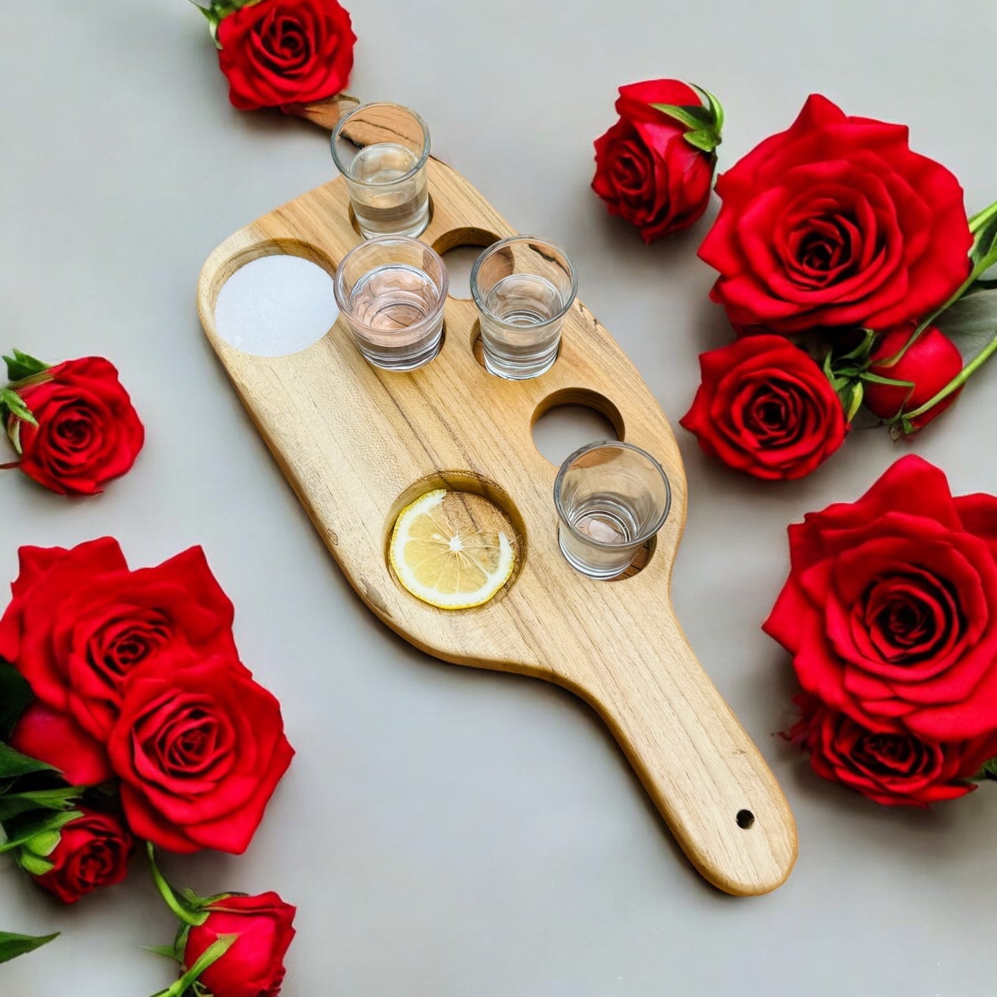 Personalized Wooden Shot Holder With Salt&Lime(8,10,12) Holders