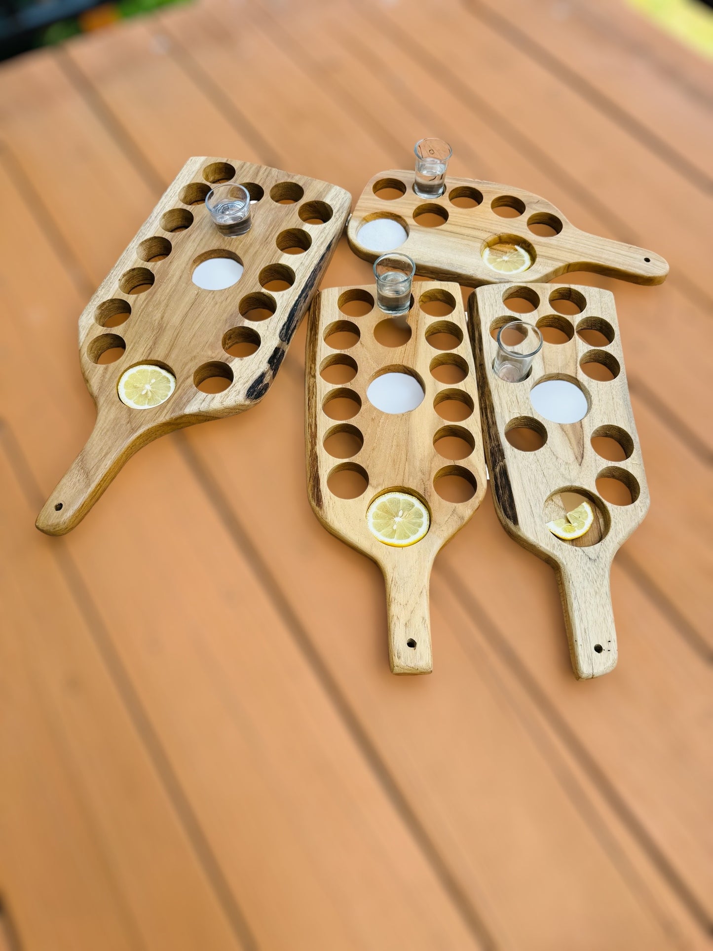 Personalized Wooden Shot Holder With Salt&Lime(8,10,12) Holders